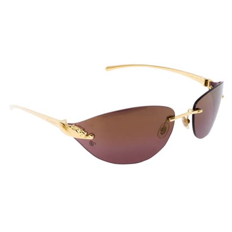 cartier sunglasses panthere gold|cartier panthere rimless glasses.